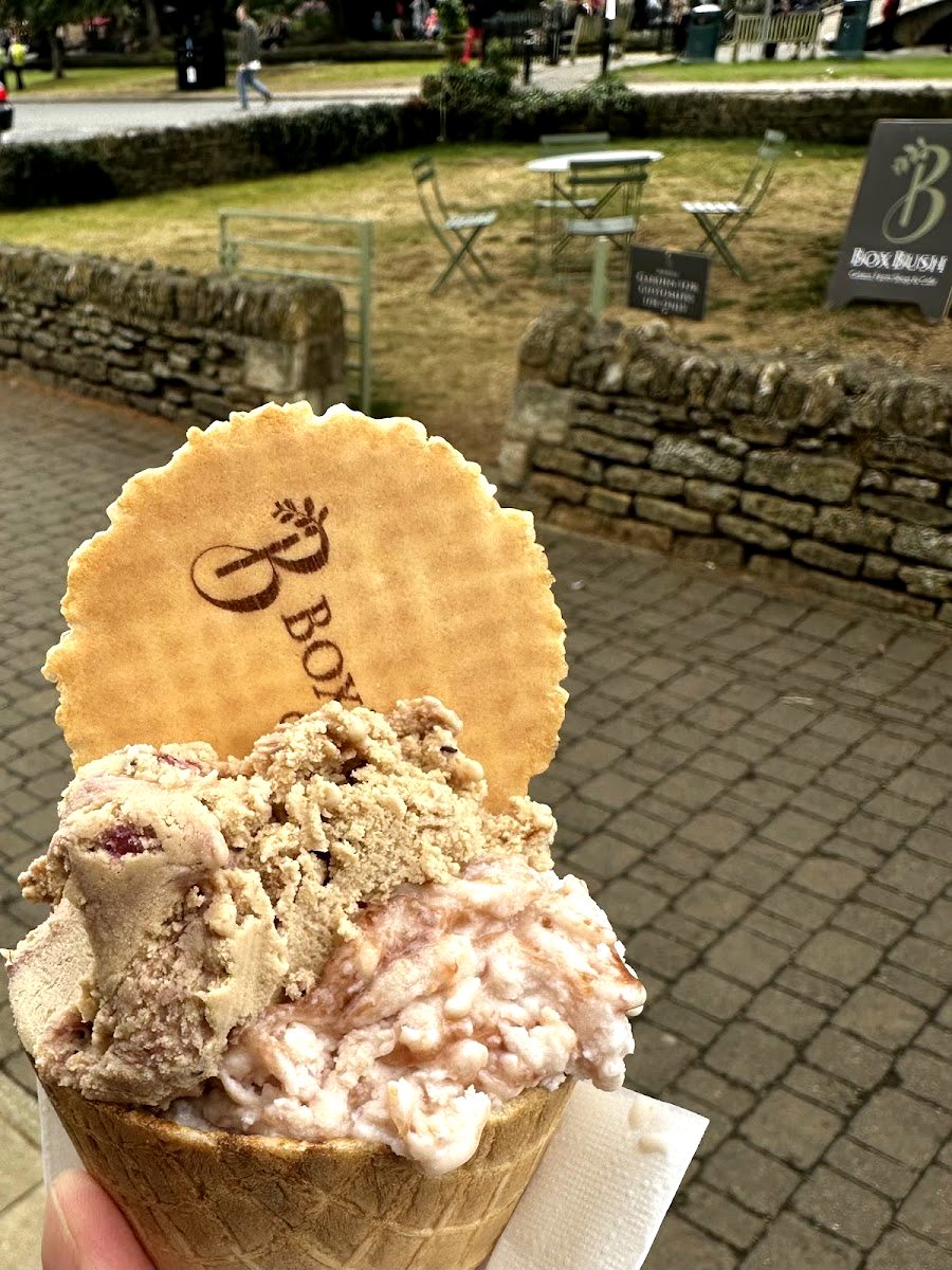 Gelato cone outside the café